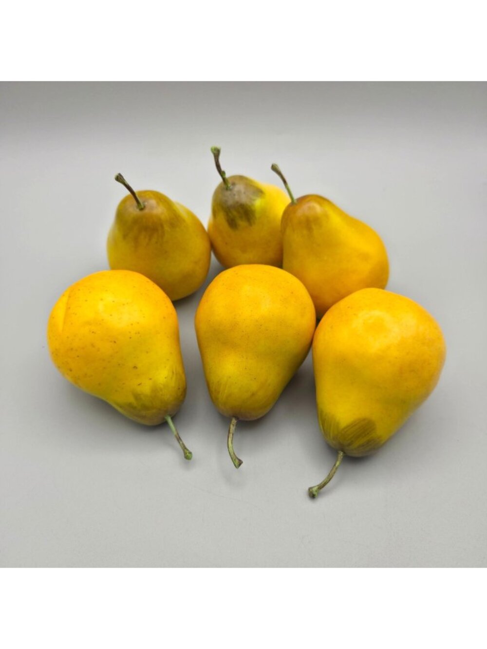 Artificial Yellow Pears Faux Decorative Fruit Set Home Decor Staging Props 6 Pc